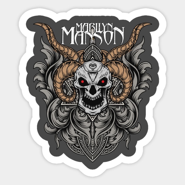 Skull band Marilyn manson Sticker by wide xstreet